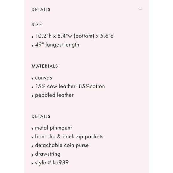 🆕️ kate spade Rosie Canvas Large Bucket Bag in color Pink Peppercorn - Picture 5 of 6